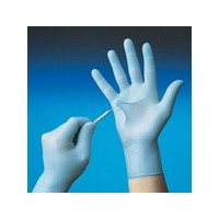 SHOWA Best Glove 6005PFM SHOWA Best Glove Medium Blue 9.5\" N-DEX 4 mil Industrial Grade Nitrile Ambidextrous Powder-Free Disposable Gloves with Smooth Finish and Rolled Cuffs